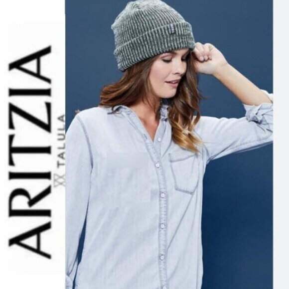 ARITZIA  Montana Chambray Button Down - Picture 1 of 13